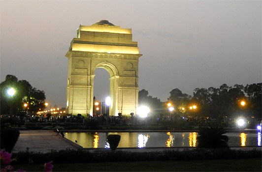 India Gate, New Dehli, N 28.612762 E 77.231135.