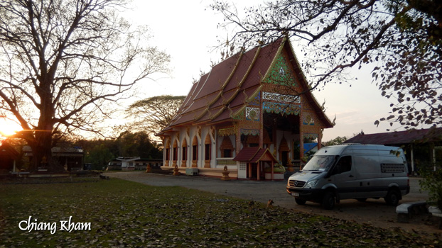 Ruhiger Nachtplatz in Chiang Kham, N 19.488440° E 100.328105°.