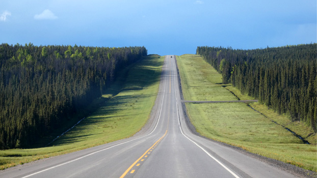 Auf dem Alaska-Highway.