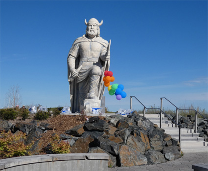 Wikingerstatue in Gimli.