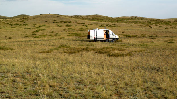 Camping in der Steppe.